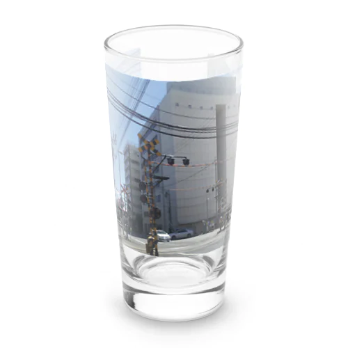 街角のC型踏切 Long Sized Water Glass