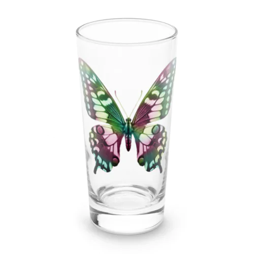 レインボウ柄の蝶 ロンググラス