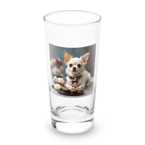 チワワと一緒に楽しむアフタヌーンティータイム！ Long Sized Water Glass