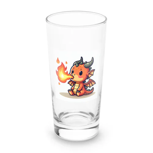 可愛らしい炎を吹くドラゴンキャラクター Long Sized Water Glass