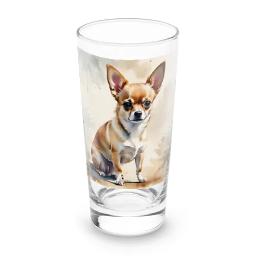 Chihuahua　チワワ　水彩画風 Long Sized Water Glass