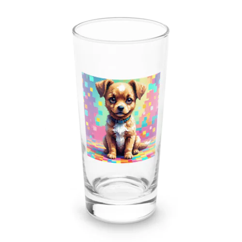 ドット絵 柴犬ちゃん（わんちゃん）カラフルドットver Long Sized Water Glass