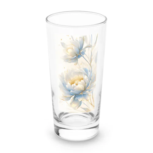 Lucky Flower Silver Blue Long Sized Water Glass