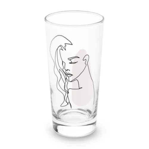 woman2（背景透過ver） Long Sized Water Glass