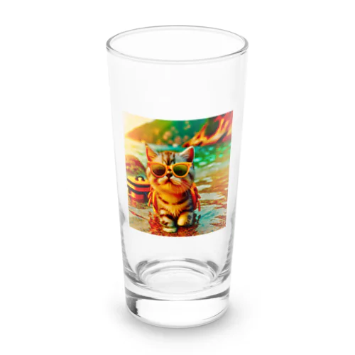 かわいい猫のイラストグッズ Long Sized Water Glass