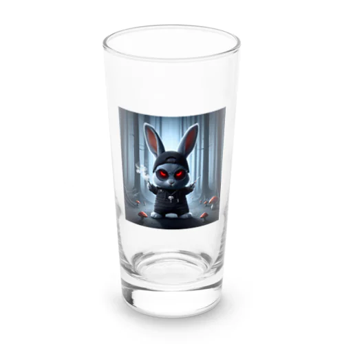 可愛いうさぎが悪そうな表情でダバコ Long Sized Water Glass