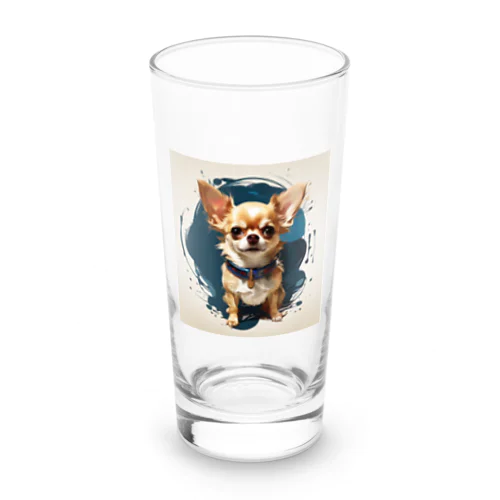 ユニークなブルーカラーを纏ったかわいいチワワ Long Sized Water Glass