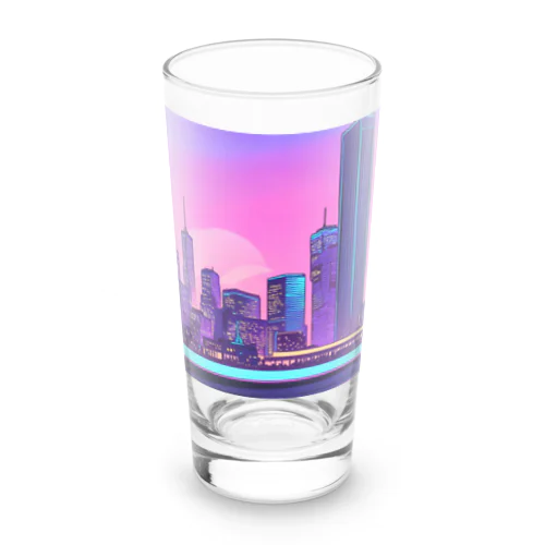 ネオンカラーで輝く都市3 Long Sized Water Glass