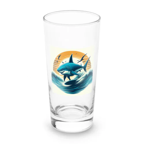 サメのサーフィン Long Sized Water Glass