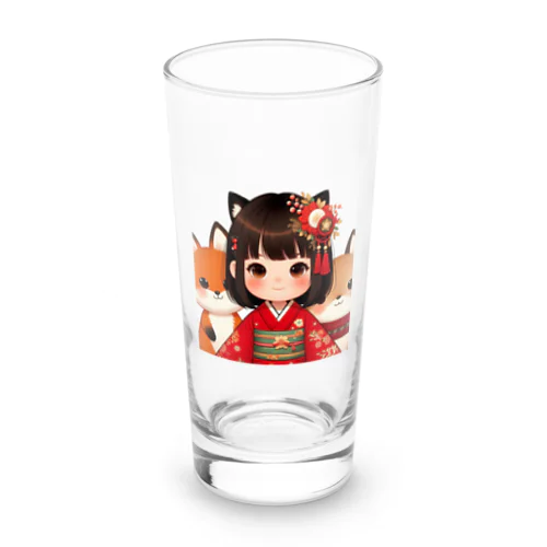 狐娘とかわいい狐 Long Sized Water Glass