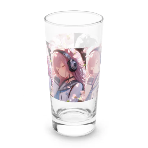 ヘッドフォン女子ともちゃん🌸 Long Sized Water Glass