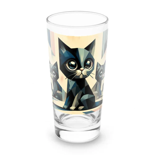 黒猫　キュビズム01 Long Sized Water Glass