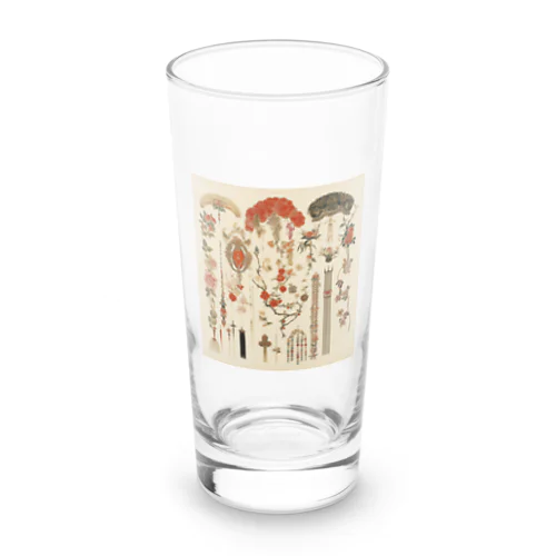 和の、髪飾り　なでしこ1478 Long Sized Water Glass