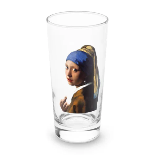  (真珠の耳飾りの少女) Girl with a Pearl Earring and a Middle Finger Long Sized Water Glass