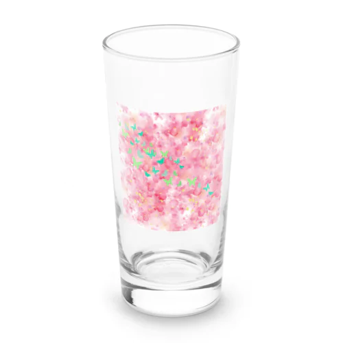 ピンクフラワーバタフライ Long Sized Water Glass