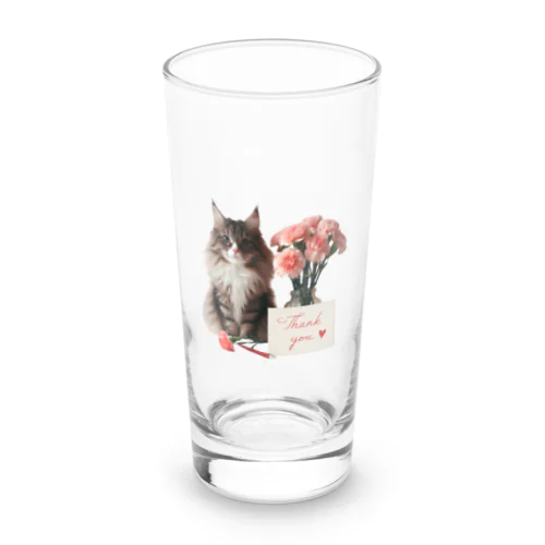 猫とカーネーション Long Sized Water Glass