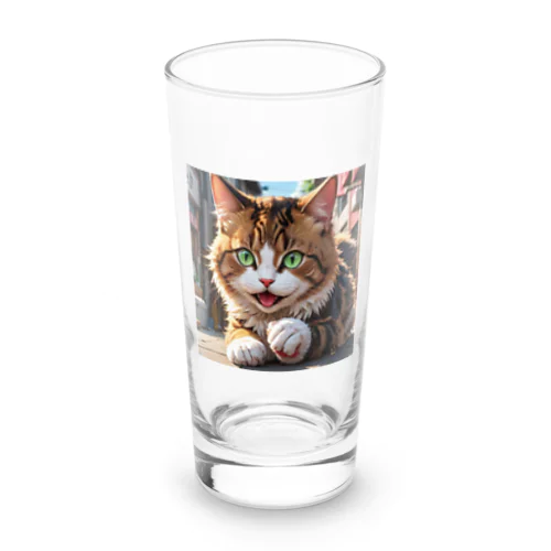 何かしようとしてる猫 Long Sized Water Glass