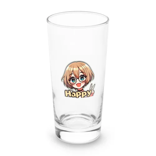 金髪ショートカット眼鏡美少女ちゃん Long Sized Water Glass