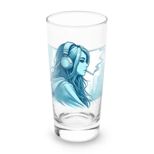 a girl smoking a cigarette. Long Sized Water Glass
