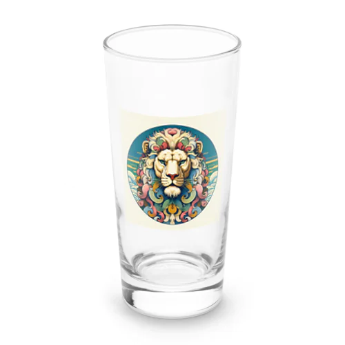 浮世絵風　ライオン（顔）"Ukiyo-e style lion (face)."  "浮世繪風格的獅子（臉）。" Long Sized Water Glass