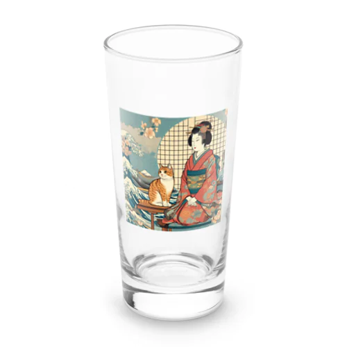 猫LOVE items 茶虎　芸妓と茶虎 Long Sized Water Glass