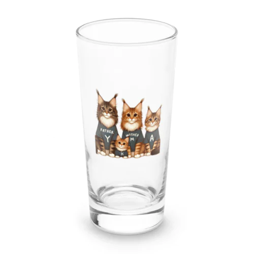 猫の家族 Long Sized Water Glass