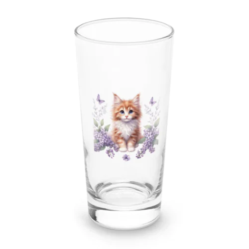 子猫とお花 Long Sized Water Glass