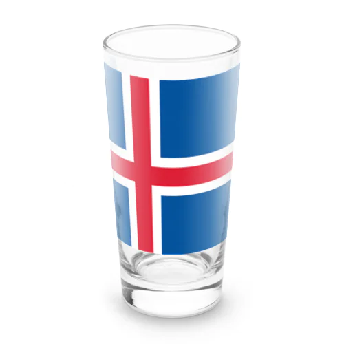 アイスランドの国旗 Long Sized Water Glass