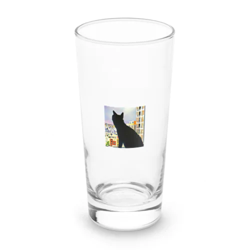 見つめる黒猫 Long Sized Water Glass