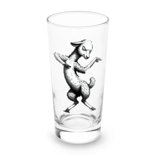 リズム良く踊る可愛らしい羊 Long Sized Water Glass