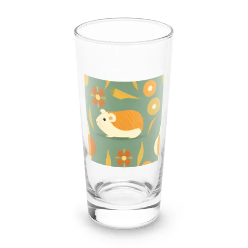 レトロな花とモルモット Long Sized Water Glass