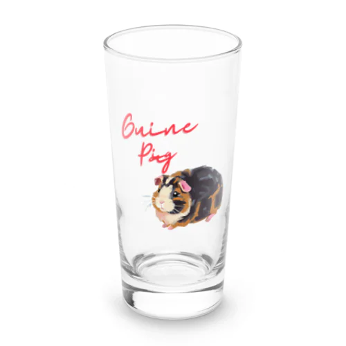 油絵風「GuineaPig」三毛モルモット Long Sized Water Glass