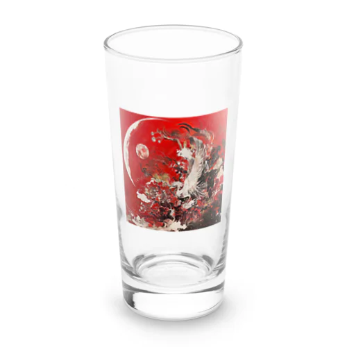 和風　紅白の鶴 Long Sized Water Glass