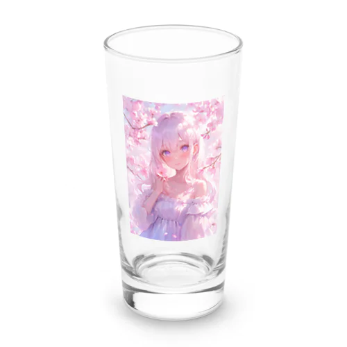 桜の下の少女幸せいっぱい　なでしこ1478 Long Sized Water Glass