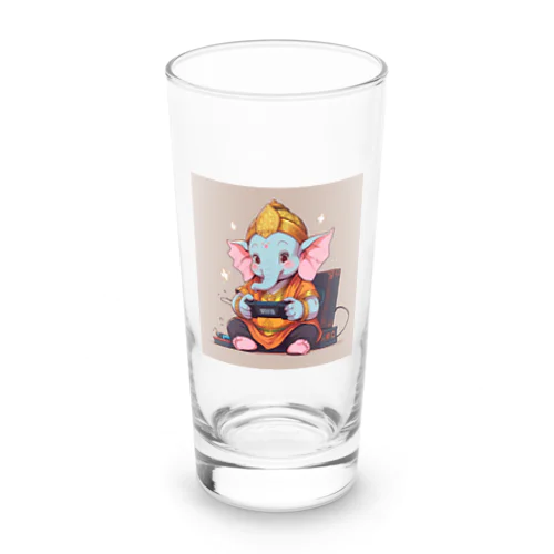 ビデオゲームで遊ぶかわいいガネーシャ Long Sized Water Glass