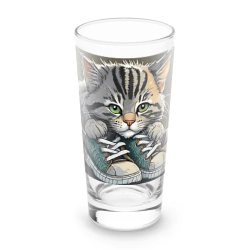 スニーカーと虎縞灰猫02 Long Sized Water Glass