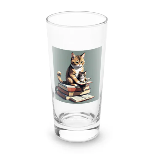 本を読む猫 Long Sized Water Glass