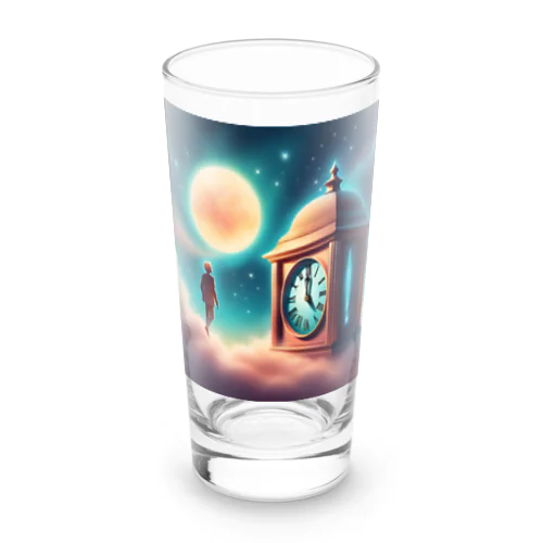 シュール！満月と宇宙時計 Long Sized Water Glass