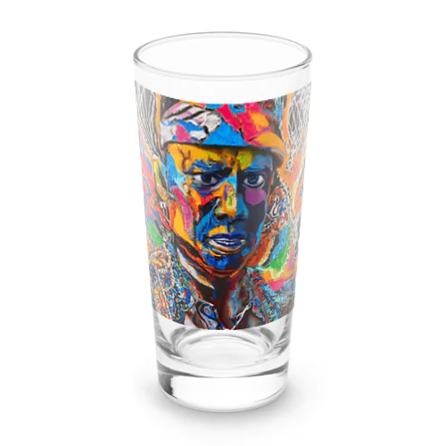 カラフル　アート　男性 Long Sized Water Glass