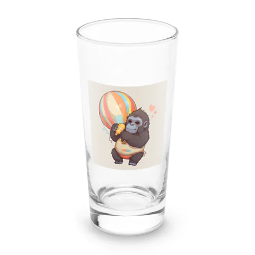 おもちゃの熱気球でかわいいゴリラに出会おう Long Sized Water Glass