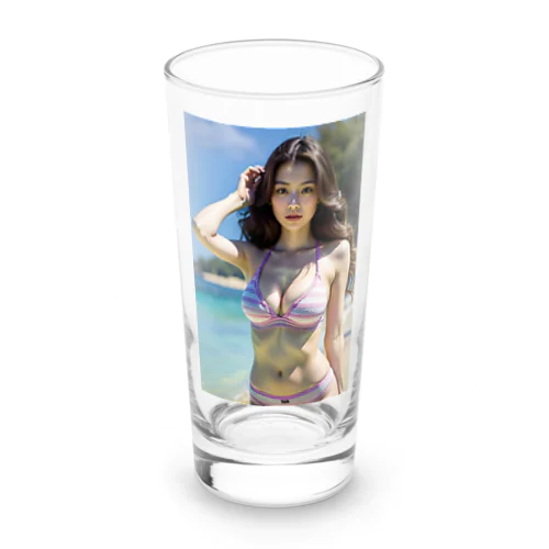 「海辺の恋模様: AI美女のビーチウェア・ファンタジー」vol251 ロンググラス