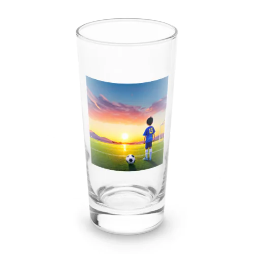 夕日とサッカー少年 Long Sized Water Glass