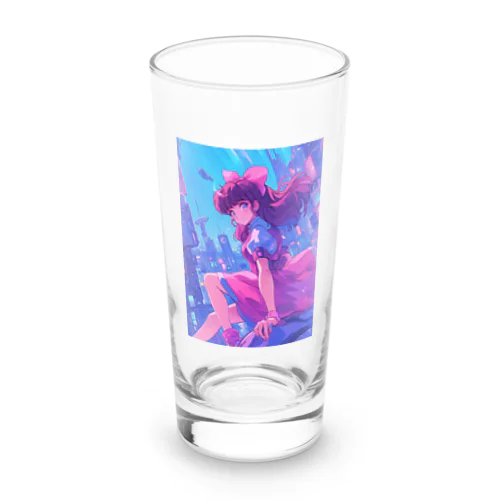 昭和レトロアニメ風近未来ガール Long Sized Water Glass