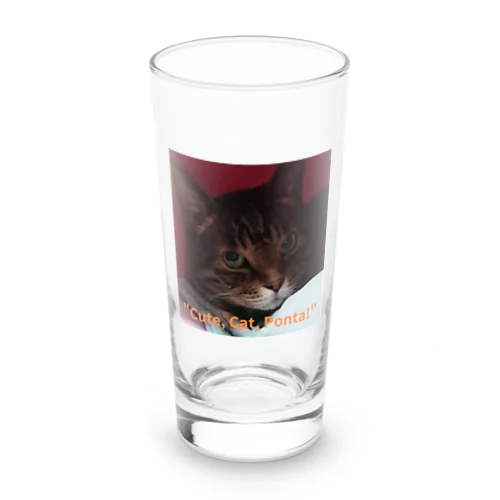 "cute. Cat. Ponta!" Long Sized Water Glass