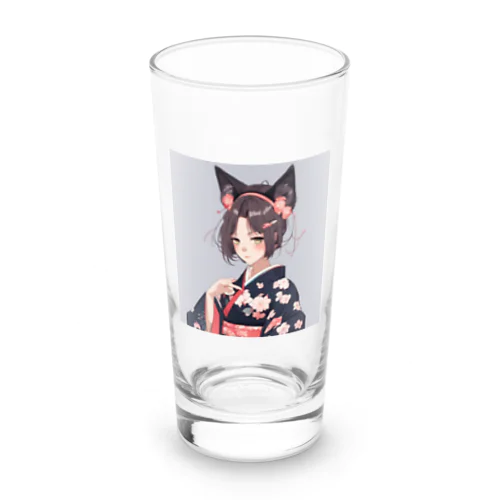 和服に獣耳 Long Sized Water Glass