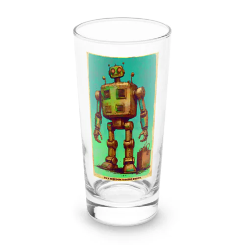 自由を求めるレトロなガラクタロボットくん Long Sized Water Glass