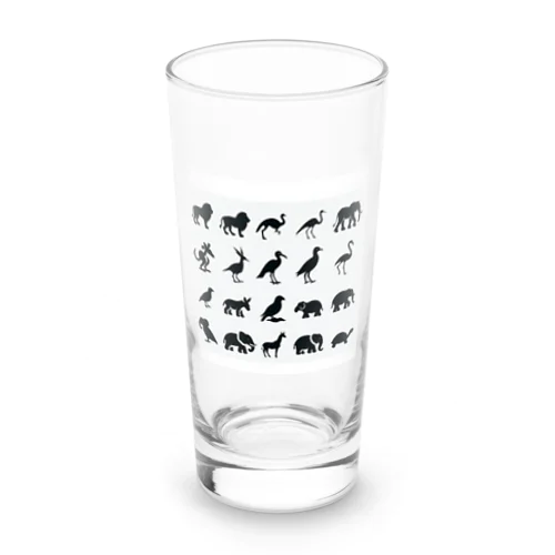 可愛い動物たちの影 Long Sized Water Glass