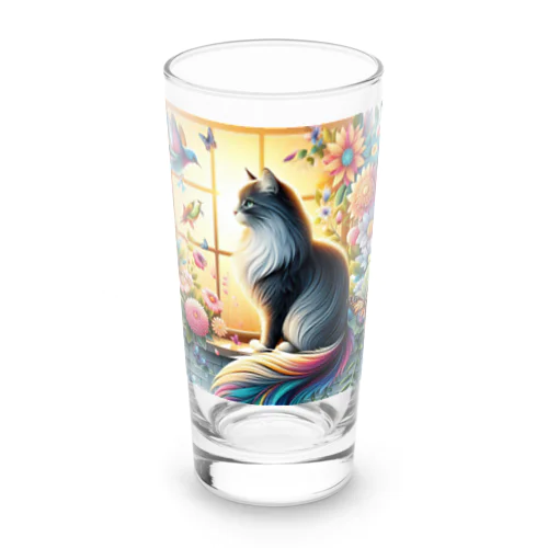 夕日に魅了される猫ちゃん🐈💕 ロンググラス