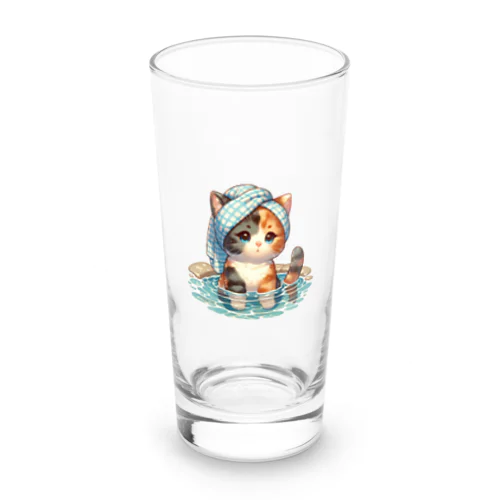 三毛猫さんの入浴 Long Sized Water Glass