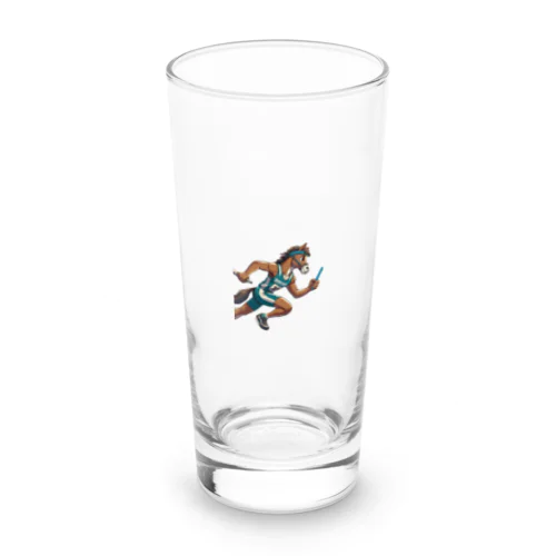 馬が二足リレー？！ Long Sized Water Glass